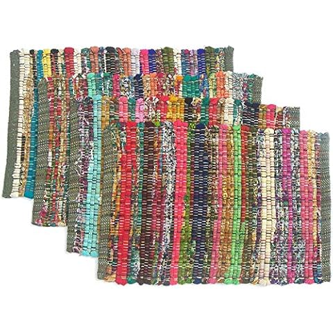 Longsheng Eco-Friendly Rainbow Chindi Placemats Set Cover