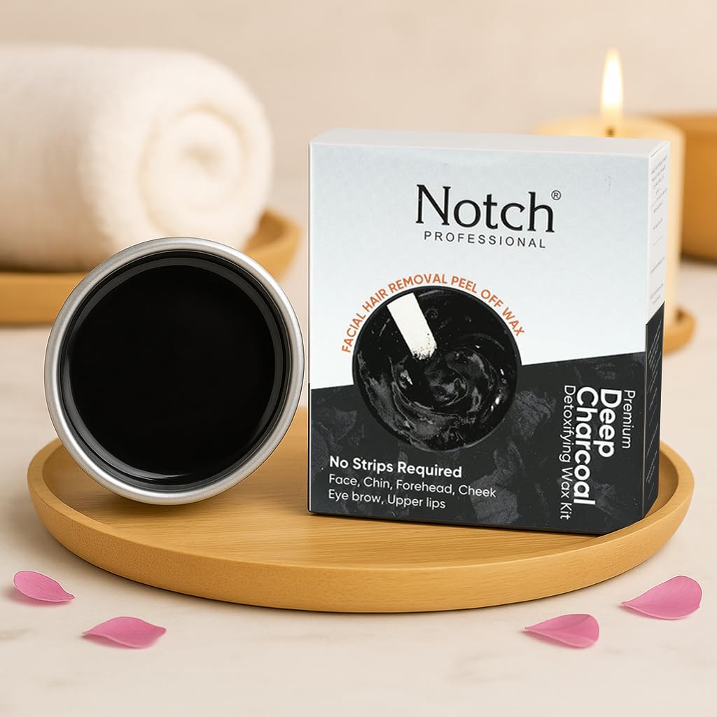 NOTCH No Strip Deep Charcoal Sensitive Areas Face And Body Katori Wax For Eyebrow/Upper Lips/Facial Hair/Bikni/Armpit/Underarms/Legs/Thigs Peel Off Hair Removal Wax (80Gram)-image-35