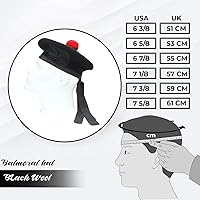 Vista 2 de Balmoral Hat - Gorra de vestir tradicional escocesa con pompón rojo en la parte superior