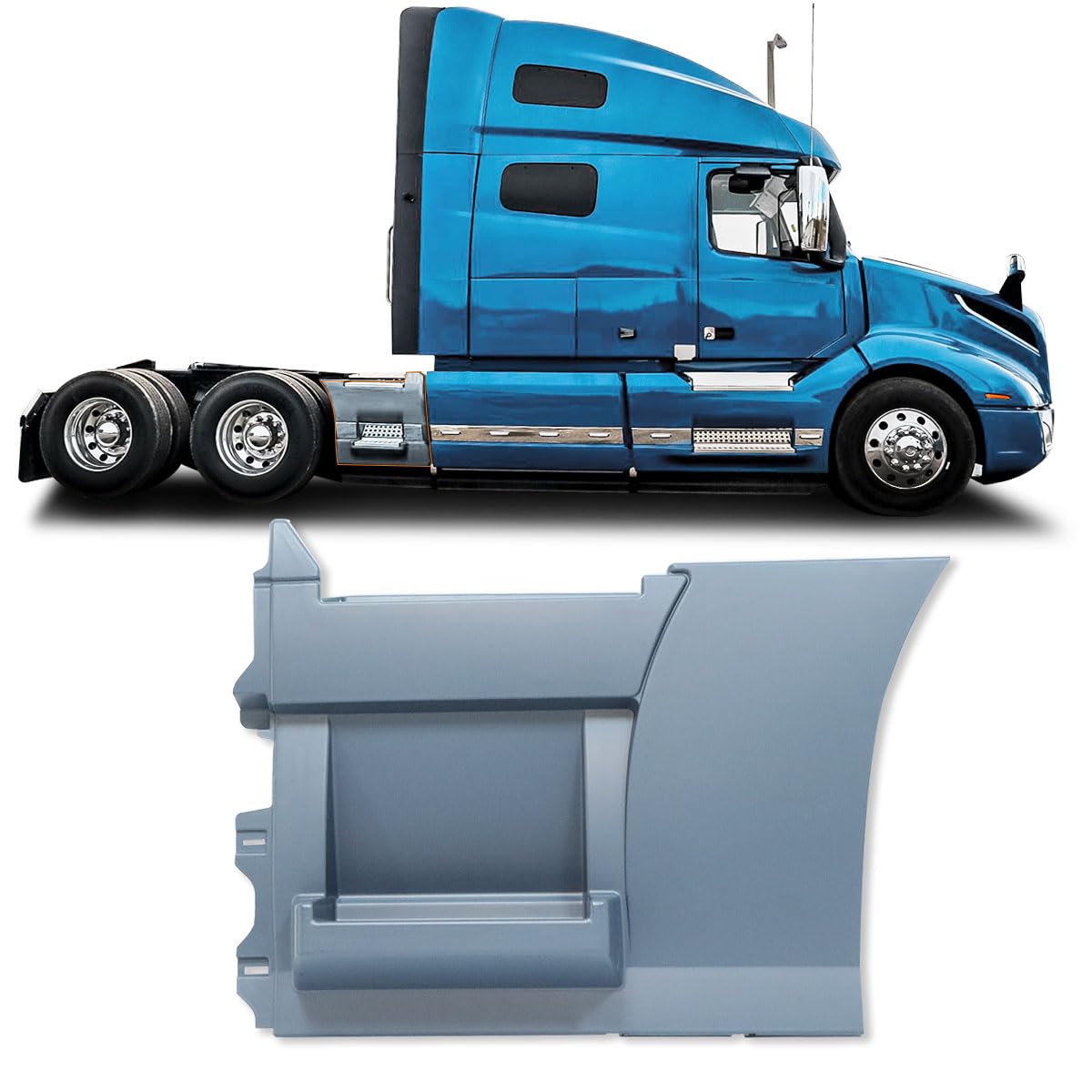 37" Rear Step Fairing Side Panel Left Driver Side Compatible with Volvo Truck VNL 2004-2017 (Left)