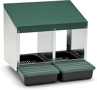 Agrarzone Nid de pondoir pour poules 2 compartiments - Robuste - Avec bac de récupération et grille d'aération - Nid de poules pour montage mural