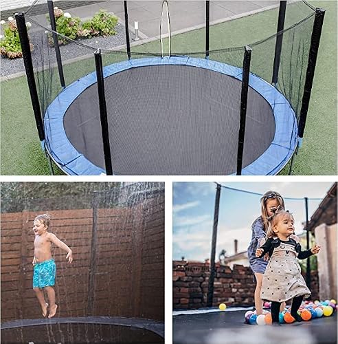 12Ft Trampoline Net - Replacement Enclosure Safety Net For 8 Poles Round Frames Trampoline, Nylon Trampoline Barrier Net Parts With Double Zipper And Protection Buckles #TOP5