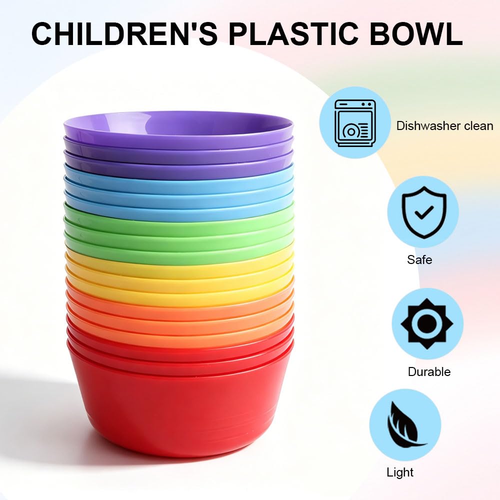 18 Ciotole Cucina Plastica,Ciotole Insalata,Bowl Colazione Colorata,Ciotoles per Zuppa Riutilizzabili,Scodella per Insalata Infrangibili,Cereali Piccola Ciotoles Macedonia per Patatine Festa