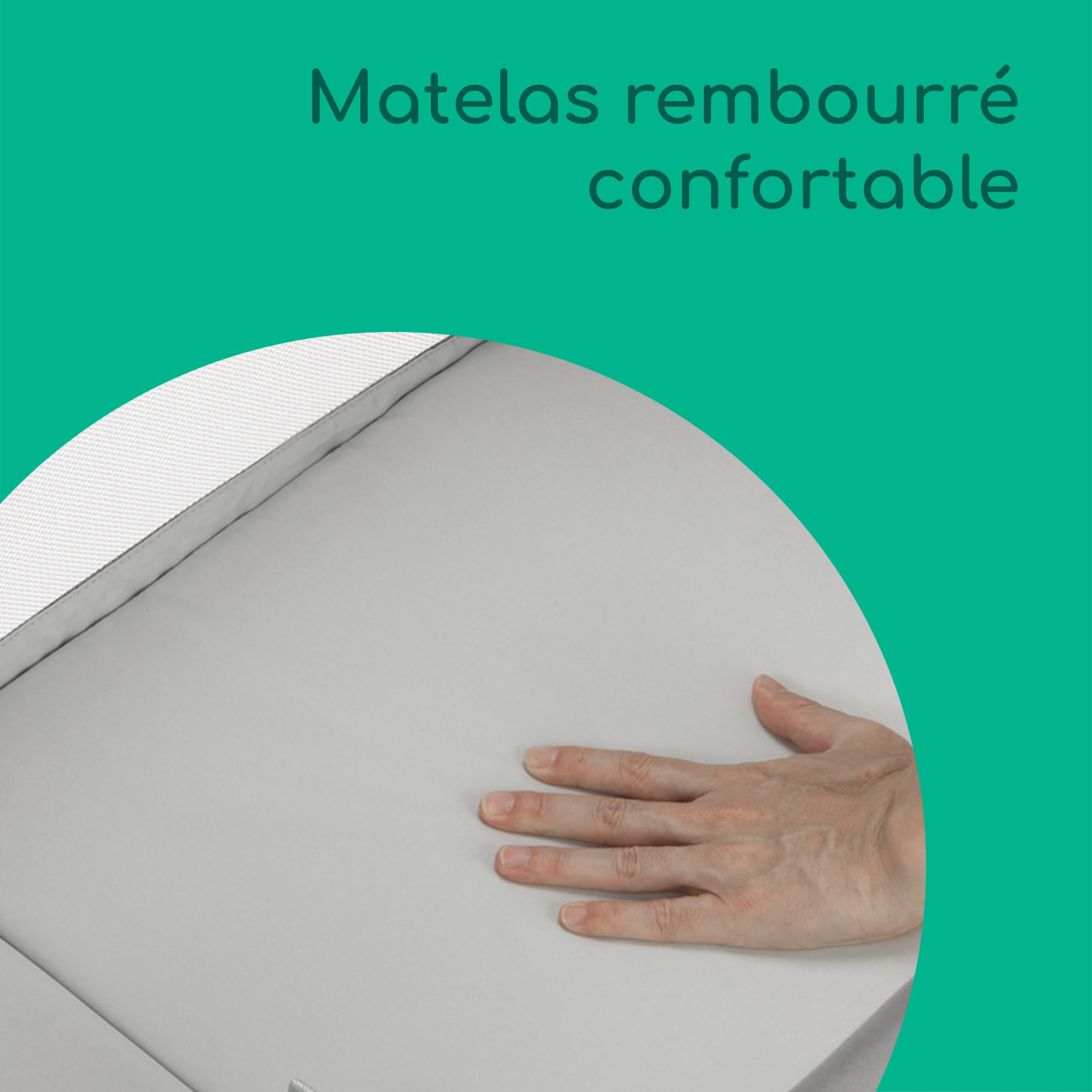 Bebeconfort Amara, Lit bébé, 0-6 mois, 0-9 kg, Berceau, Lit et berceau 2-en-1, Pliage compact en 3 secondes, Facile à transporter, Sac de voyage pratique, Tinted Grey