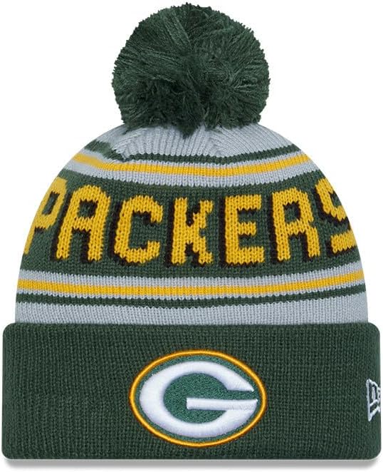 New Era Men's NFL Main Cuffed Knit Hat with Pom