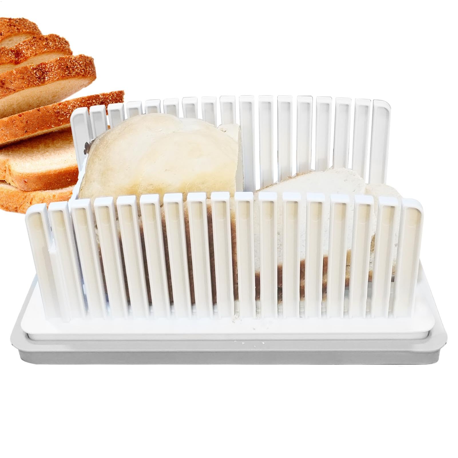 Coupe-pain réglable en bois naturel pour tranches de toast de précision