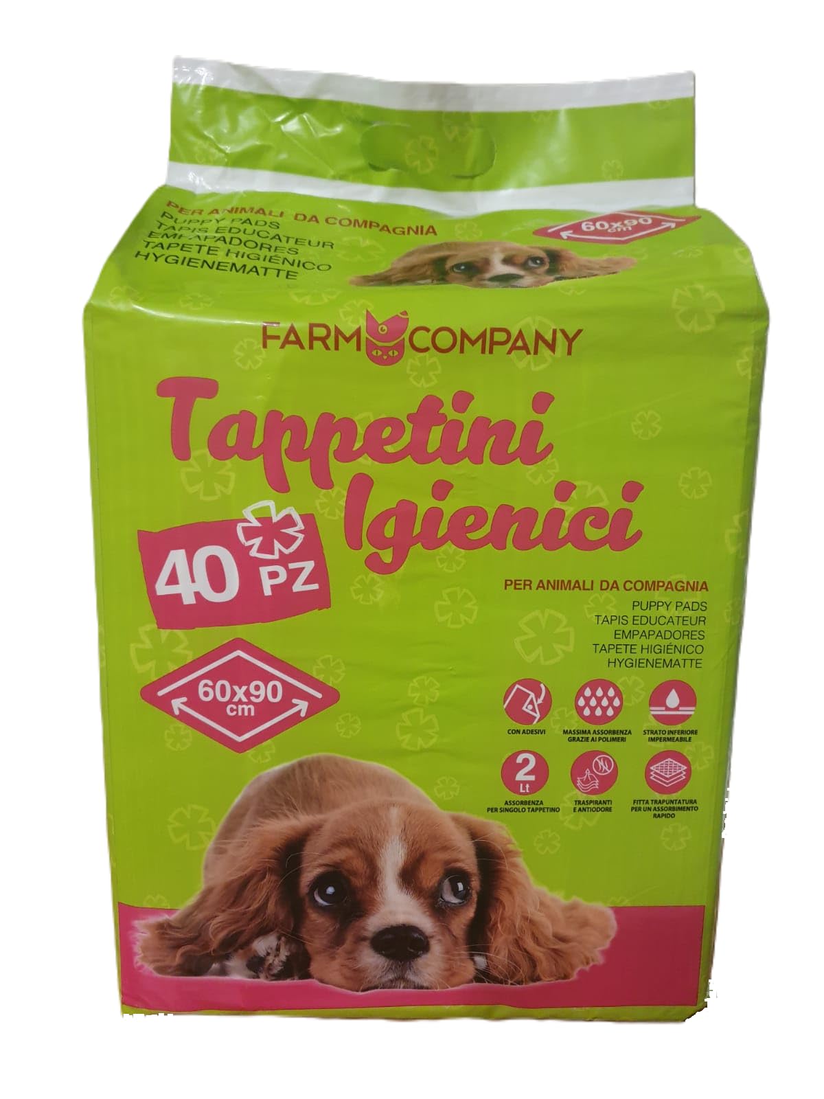 Farm Company Tappetini Igienici per Cani 60x90 Antiodore Antiscivolo