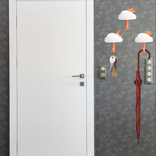 Miniatura 6 de Lindo soporte para llaves de nube, gancho de pared creativo para bolsos, decoración de habitación Kawaii para bufandas, ropa, llaves y más, bonita
