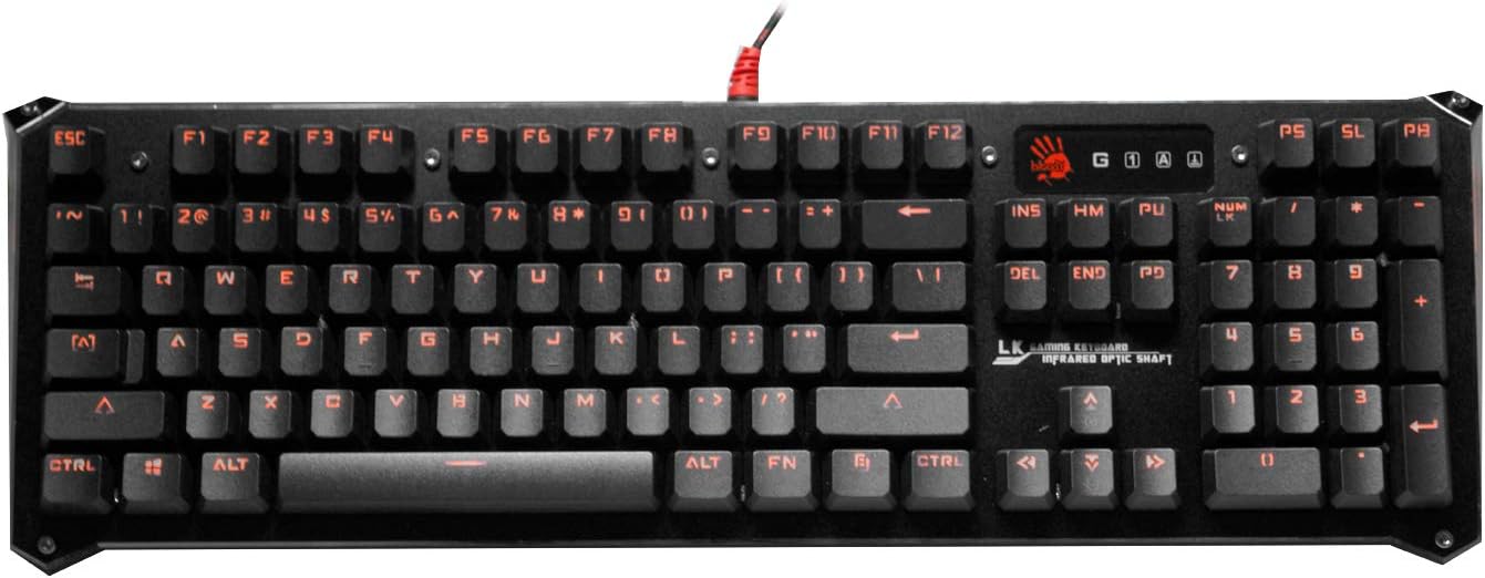 Bloody B840 Light Strike LK Optical Gaming Keyboard – Orange LED Backlit – LK Blue Tactile Switch - Gold