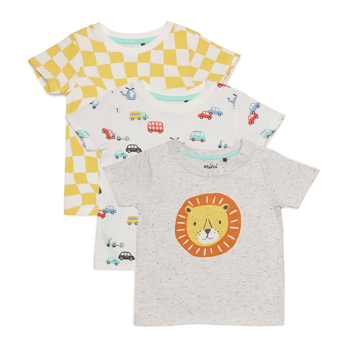 MINI CUDDLES Baby Boys 3pk Printed T-Shirts, Multicolour (18-24M)