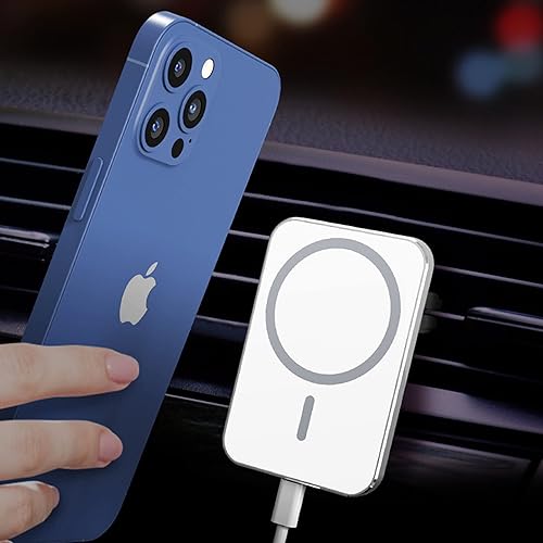 SAJILO Cargador inalámbrico magnético de coche de 15 W compatible con iPhone 141312 Series carga inalámbrica rápida abrazadera de ventilación de
