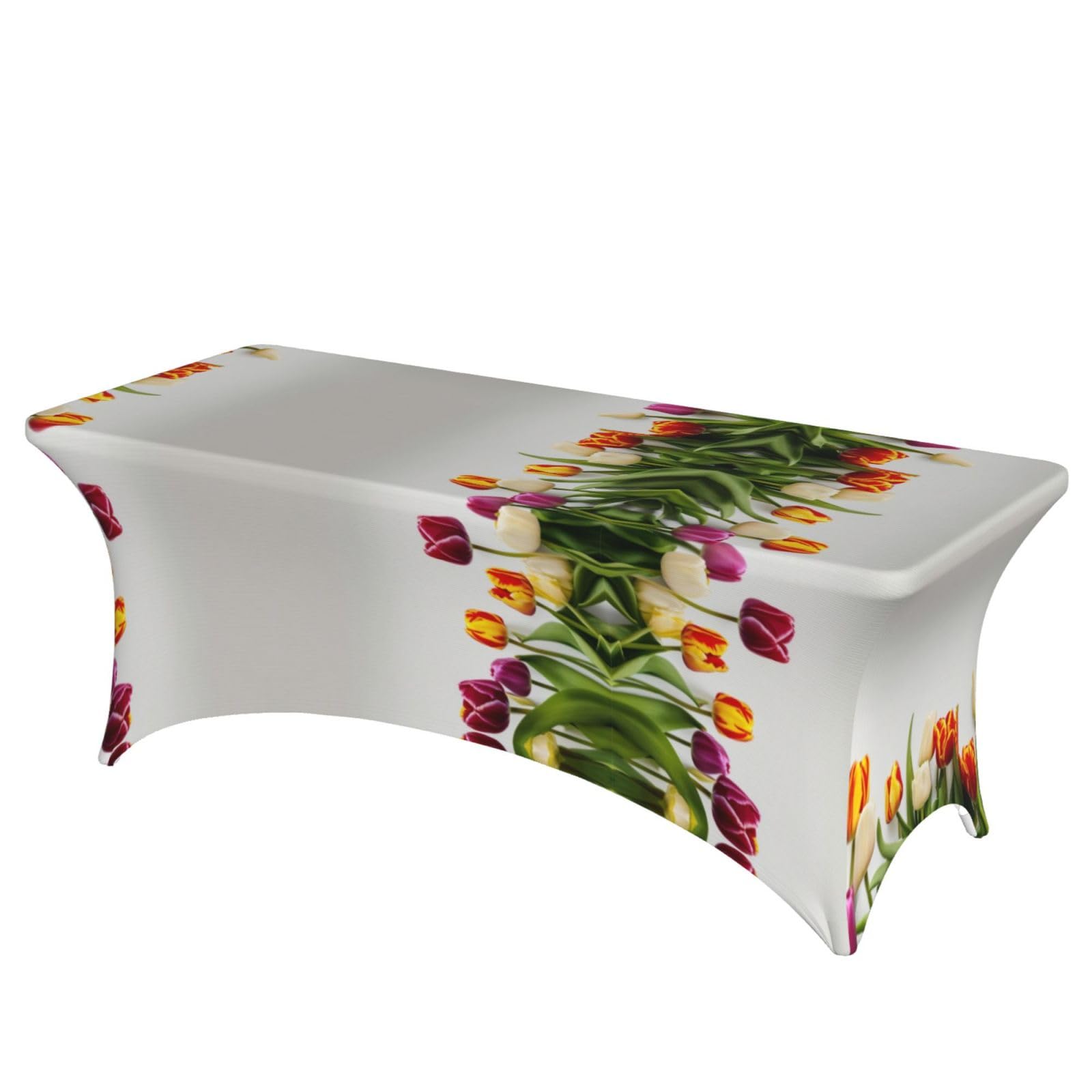 Nappe extensible lavable 1,8 m à motif tulipes, la solution anti-pli pour vos fêtes
