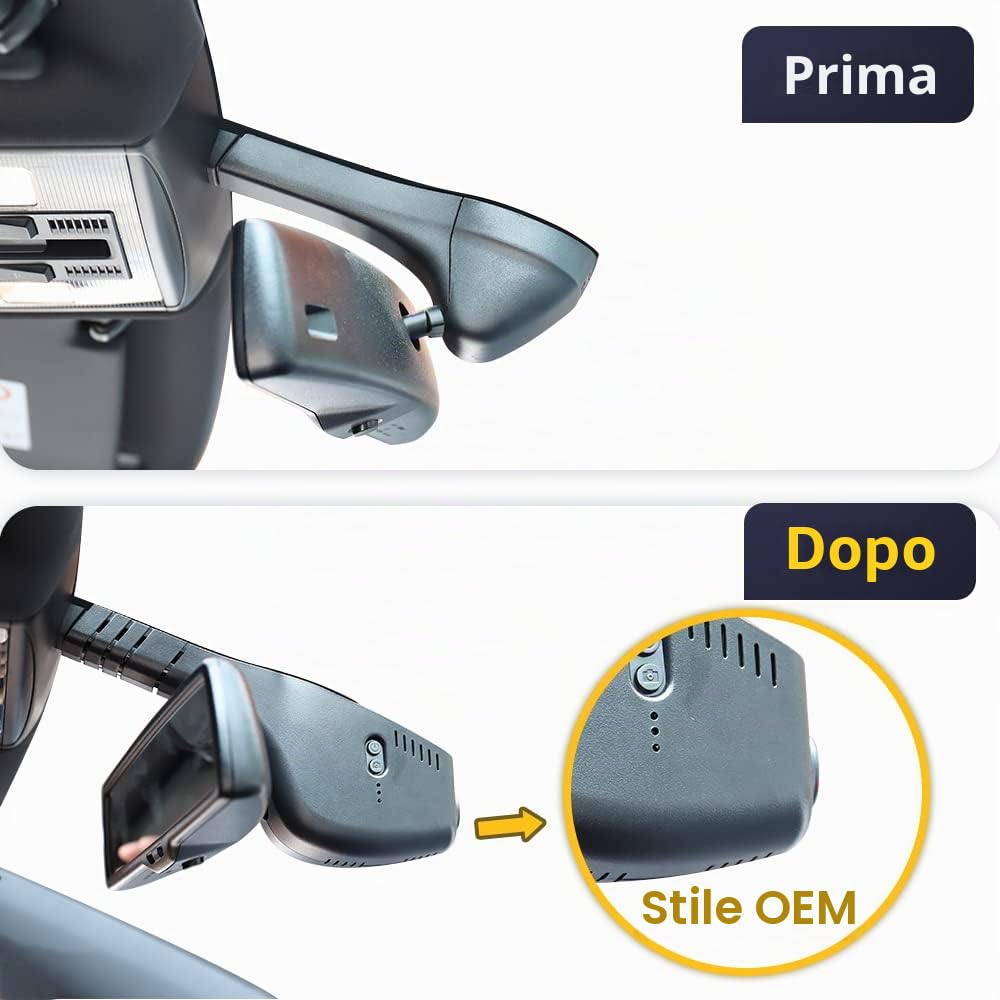 Fitcamx Dashcam 4K Compatibile con 2015-2025 VW Golf/Golf R/Golf GTI MK7/7.5/8 (D7100), OEM Dash Cam, UHD 2160P Video Wifi, Monitoraggio Parcheggio, G-Sensor, Registrazione Circolare, WDR, Scheda 64GB