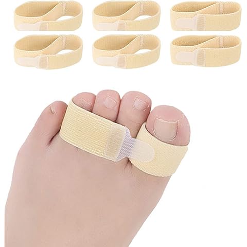 6 Pieces Broken Toe Wrap, Hammer Toe, Elastic Fabric Toe Splint Toe Straightener, T...