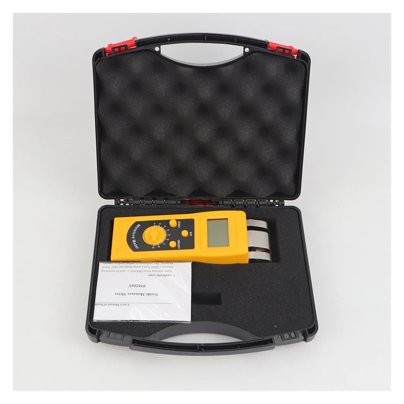 Misuratore di umidità tessile DM200T, sensore di umidità for indumenti tessili, filati, pelle e tessuti con display digitale portatile Basso errore, alta sensibilità