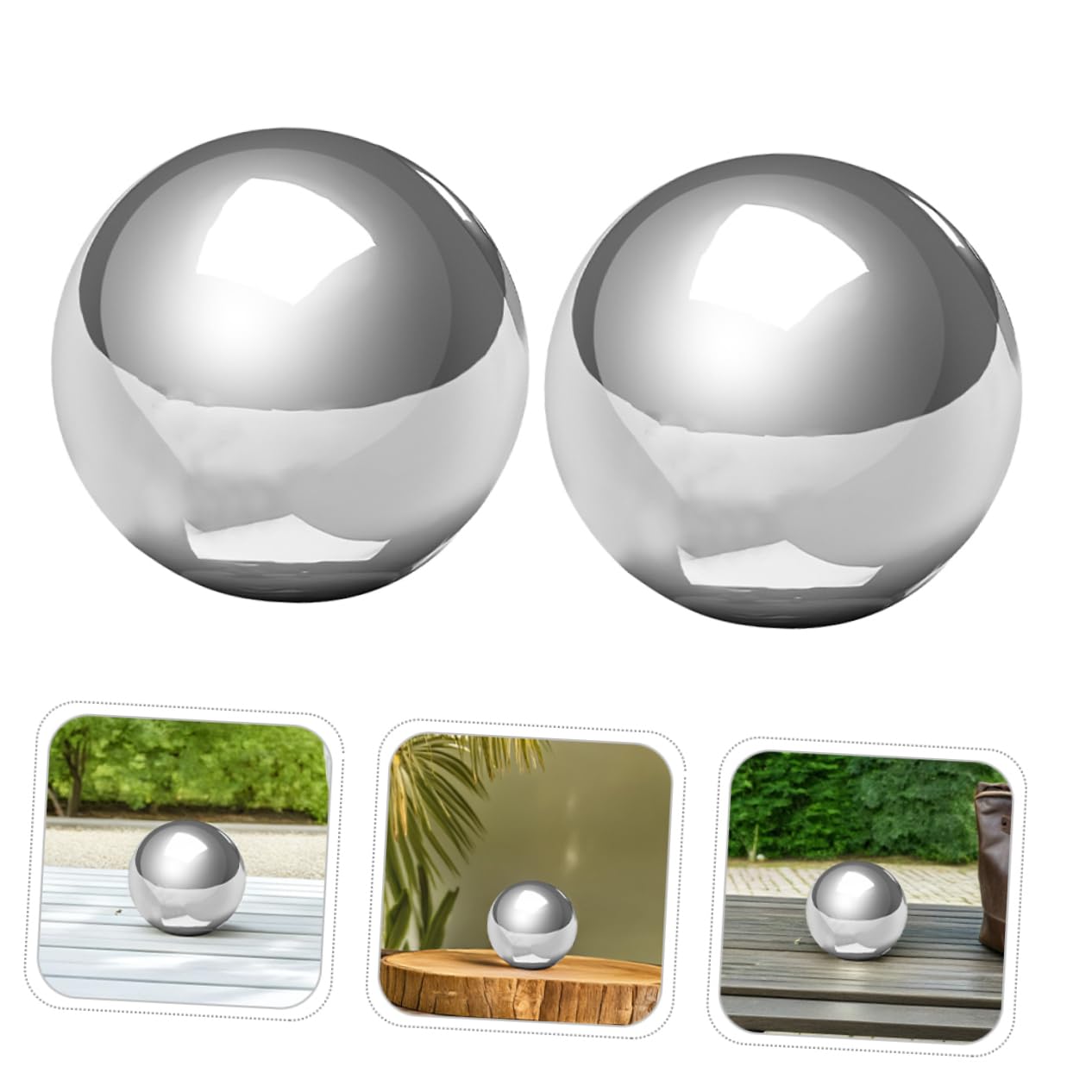 Toddmomy Sfere in Acciaio Inossidabile 304 per Giardino, Sfere Decorative Cava Argento per Laghetti, Pergole e Ambienti Esterni