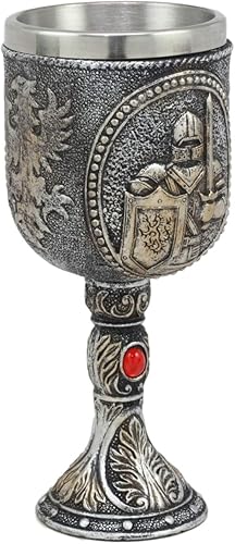 Miniatura 3 de Ebros - Cáliz medieval de caballero de 5 onzas, traje de armadura, figura de cáliz de vino, 6.75 pulgadas de alto