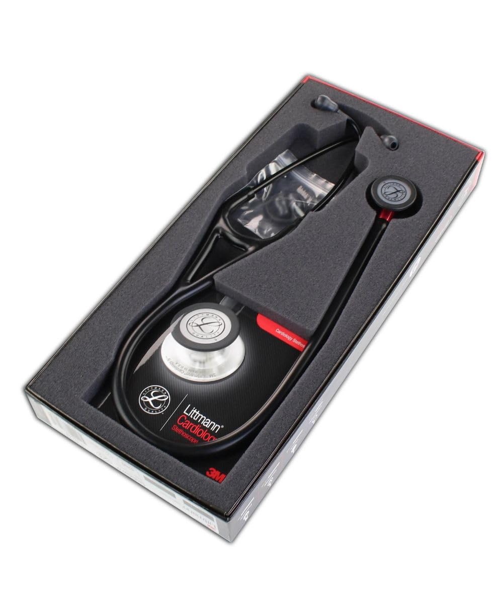 3M™ Littmann® Cardiology IV™ Stethoskop mit Kostenlos Lasergravur (Schwartz - Schwarz 6163)