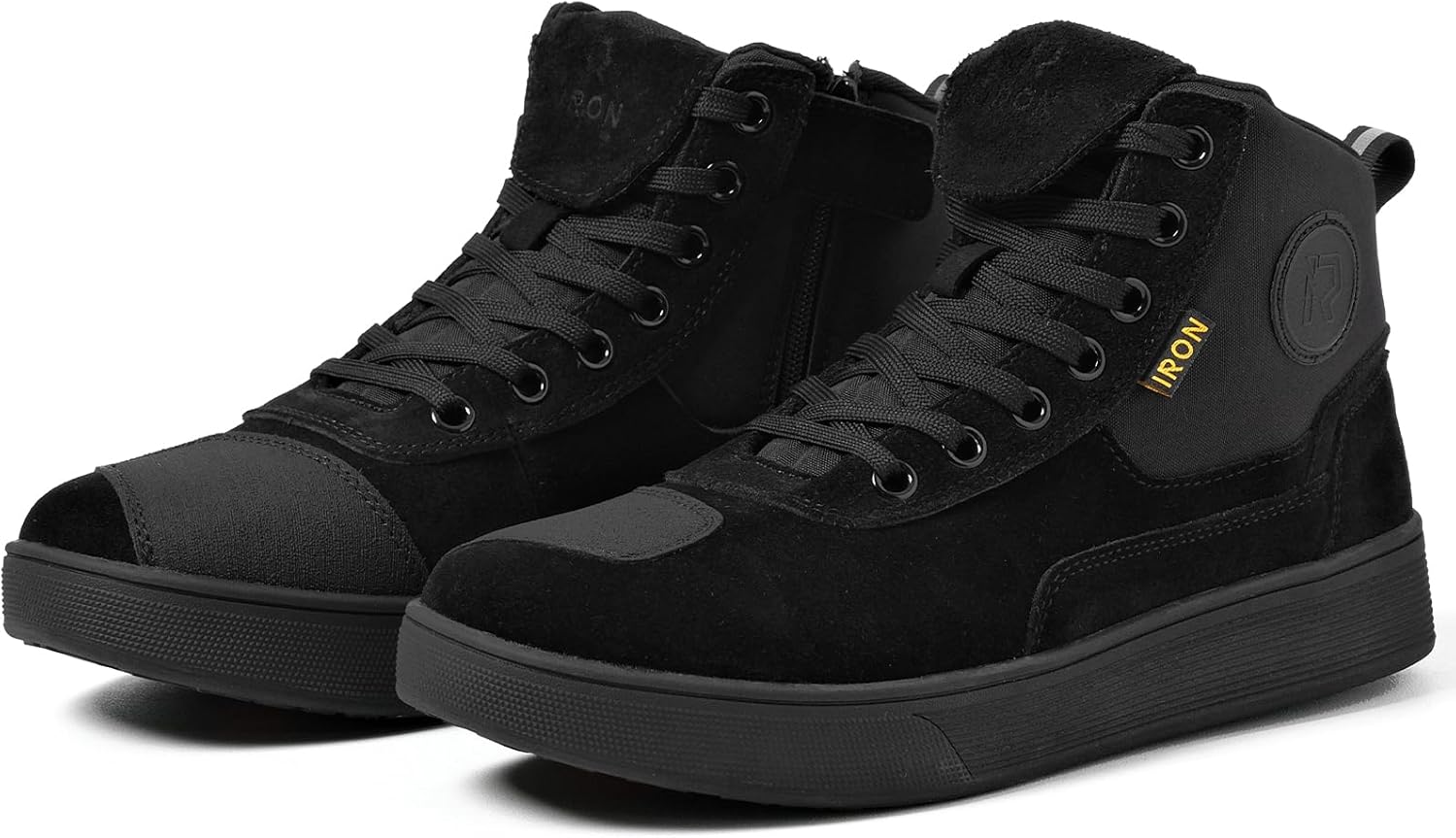 Motorcycle Shoes for Men, Thickened Anti-Slip Sole, Breathable Casual Motorcycle Riding Boots with Ankle Support, Shift Pad