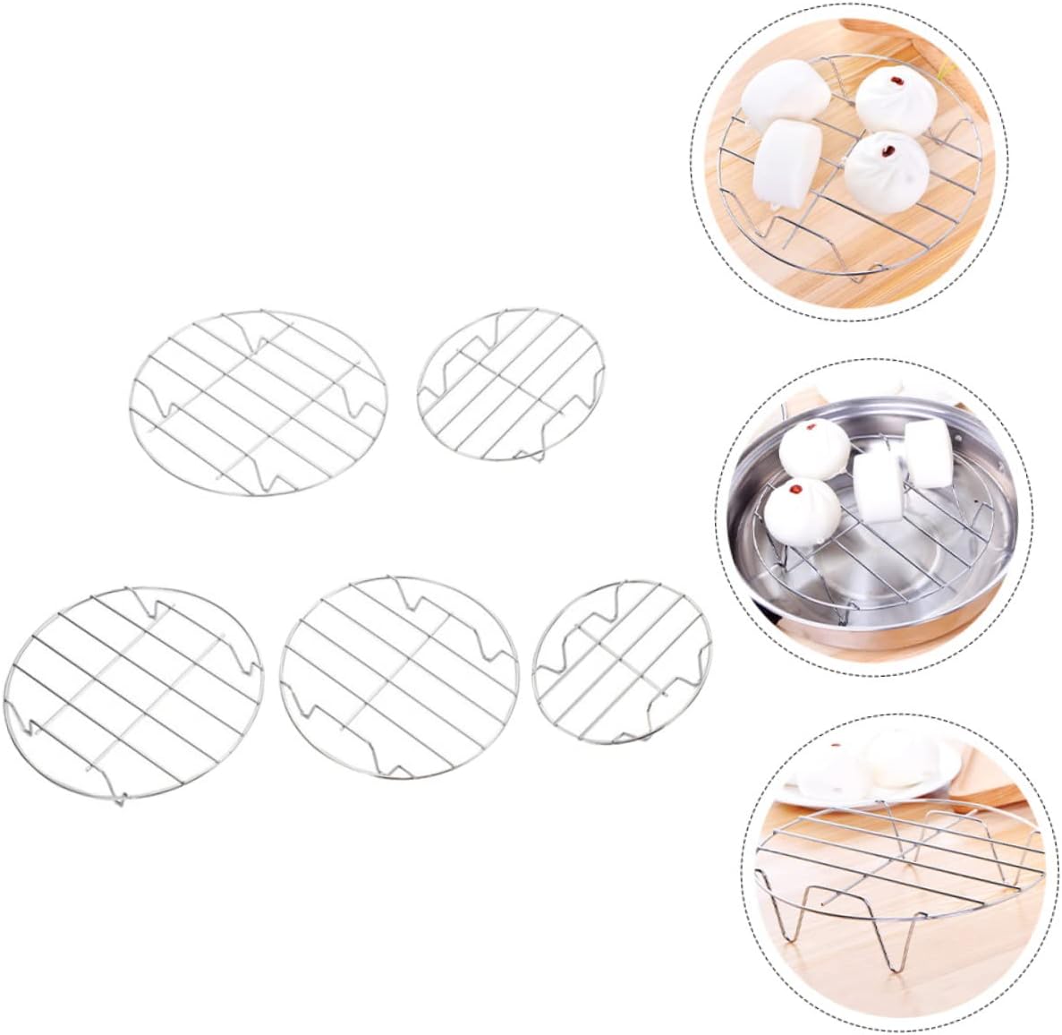 Cabilock 1Set Steaming Rack Cooking and Baking Cooling Rack for Even Steaming Heavy Duty Wire Easy to Clean for Home Cooking and Baking