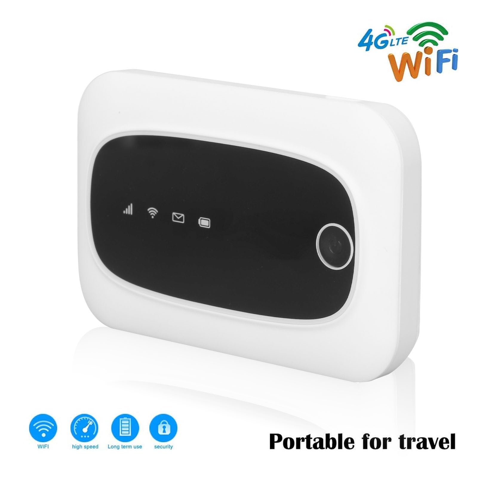 Router WiFi, Router Bezprzewodowy 4G LTE Mobilny Hotspot Karta SIM Router Podróżny, Przenośny Mobilny Router WiFi 300 Mb/S do Tabletu Laptop Telefon Komórkowy, Bateria 2000 MAh