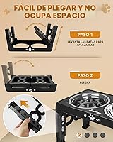 Vista 6 de Cuencos Elevados para Perros, Comedero para Perros con Platos de Acero Inoxidable y Cuenco de Alimentación Lenta, Soporte Elevado Ajustable de 5