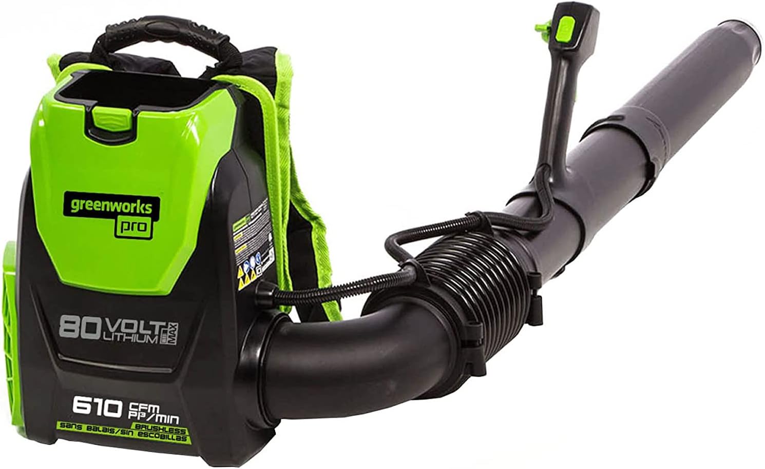 Greenworks 80V (180 MPH / 610 CFM / 75+ Compatible Tools) Cordless Brushless Backpack Blower
