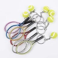Vista 6 de Mini raqueta de tenis de color con llavero de bola