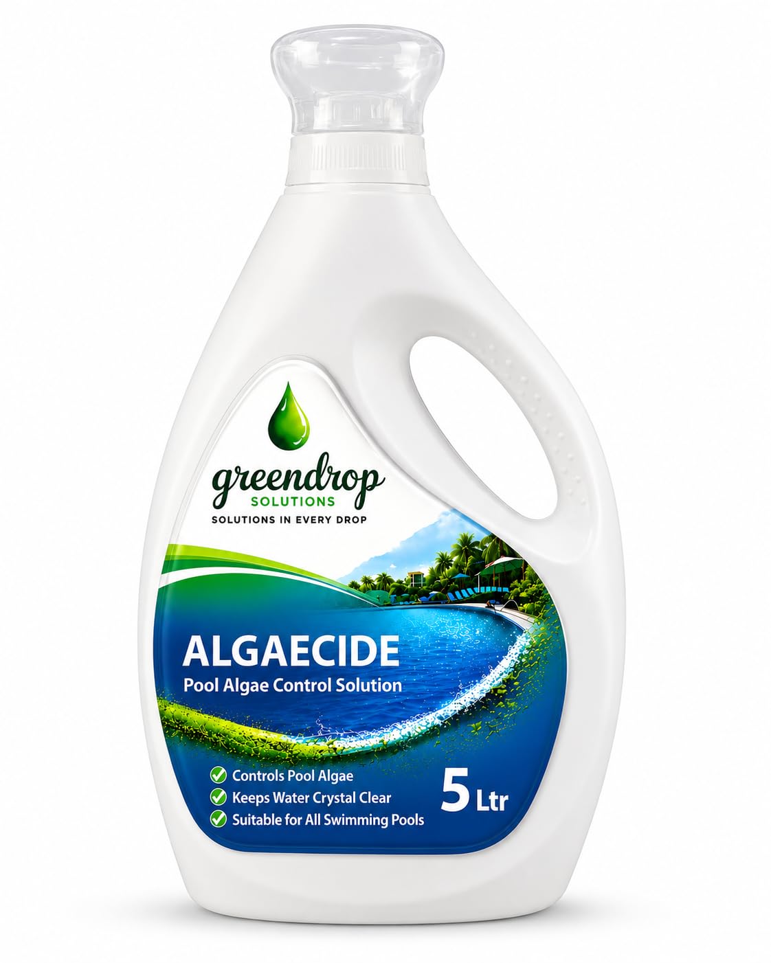 Greendrop Solution Water Alage/Bacteria Cleaner - 5 Liters | Remove All Green/Black/Mustard & Yellow Alage | Non - Foaming Algaecide Controller for Swimming Pool/Ponds/Fountains/Tank-picture-16