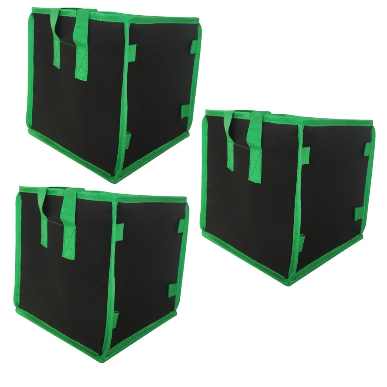INOOMP 3 Piezas Bolsa Plantador Vegetales Saco Plantas Soporte Portátil para Plántulas Contenedores Plantas Fresa Cantero Elevado Macetas Tela Jardinera Sintió Cuadrado