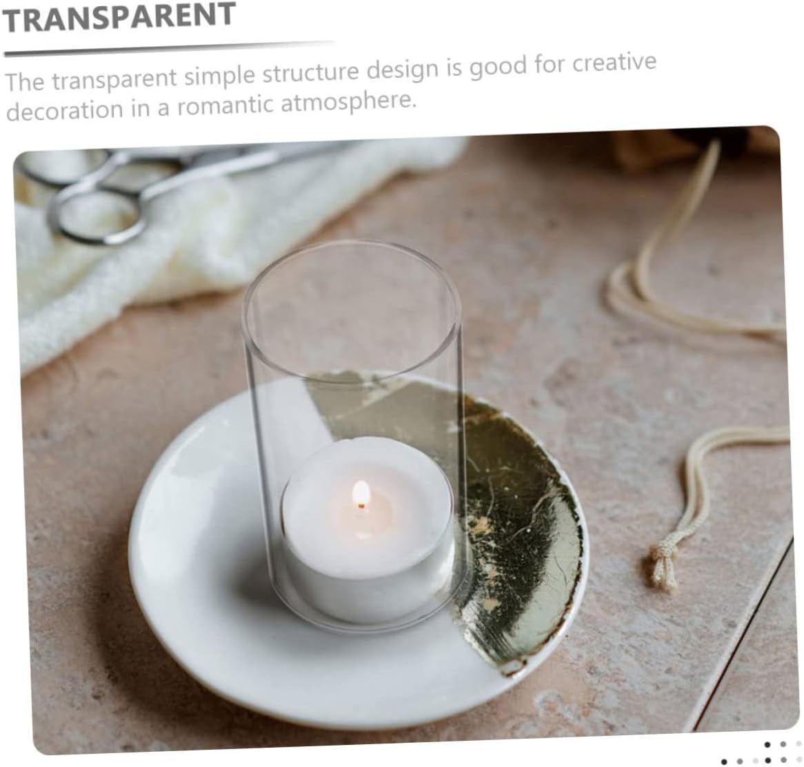 Lurrose 3pcs Glass Candle Chimney Cover Decorative Glass Shades for Candle Holder Home Decor Wedding Banquet Decor