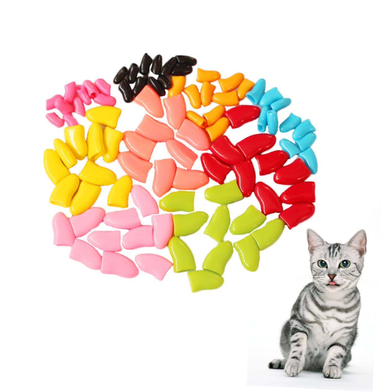 POPETPOP Ensembles De 420 Pièces Couvre-Ongles pour Animaux De Compagnie Couvre-Griffes Anti-Rayures Animaux Domestiques Anti-agrippement Couverture De Griffe De Chat Gel De Silice