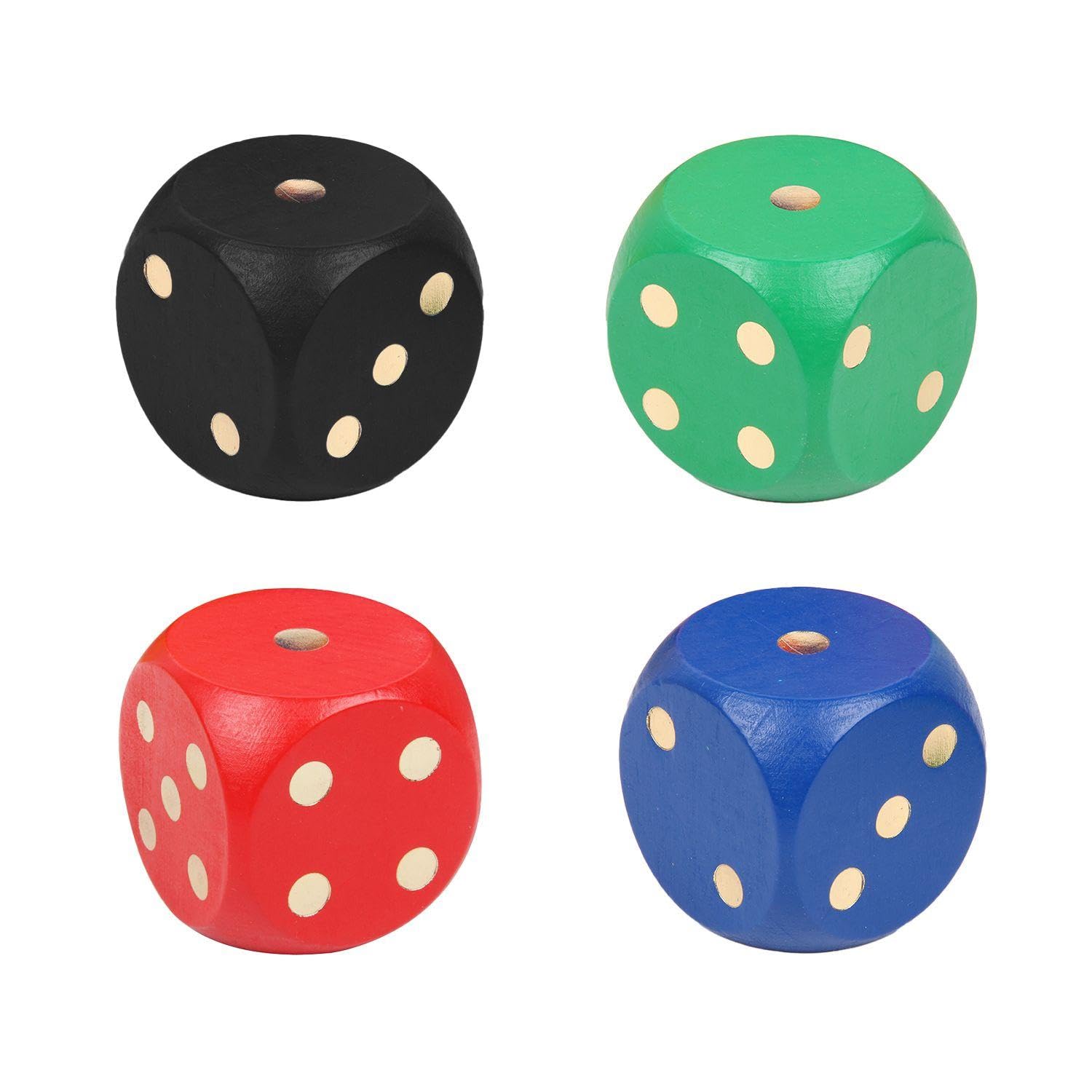 Confezione da 4 Dadi in Legno, Dadi Grandi, Gioco di Lancio, Giocattolo Educativo, Supporto Gioco Interattivo