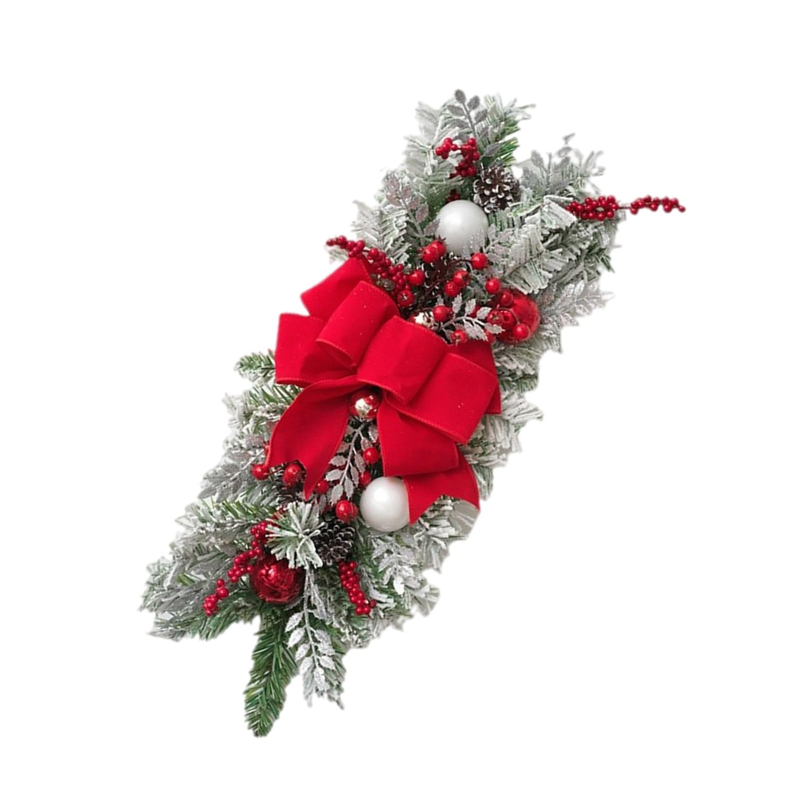 Elnwnnkc Artificial Hanging Plant Christmas Wreath Hanging Plant Ornament for Door Porch Backyard Hallway Garden Balcony Holiday Ornament
