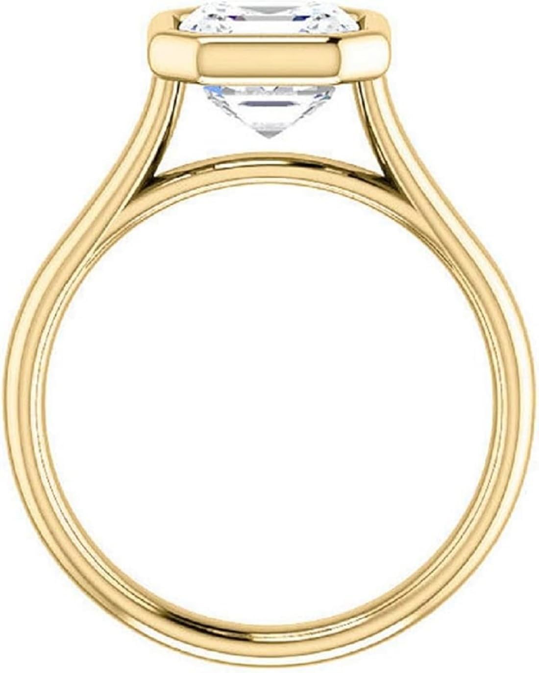 10K/14K/18K Solid Yellow Gold Handmade Engagement Rings 1CT-3CT Asscher Cut Moissanite Diamond Solitaire Wedding/Bridal Ring Amazing Rings for Wife