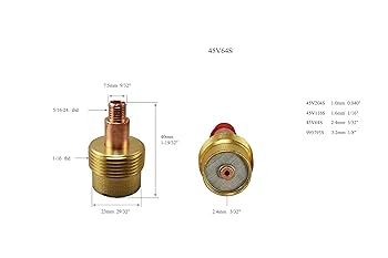 RIVERWELD TIG Gas Lens Collet Bodies 45V 13N Jumbo Large