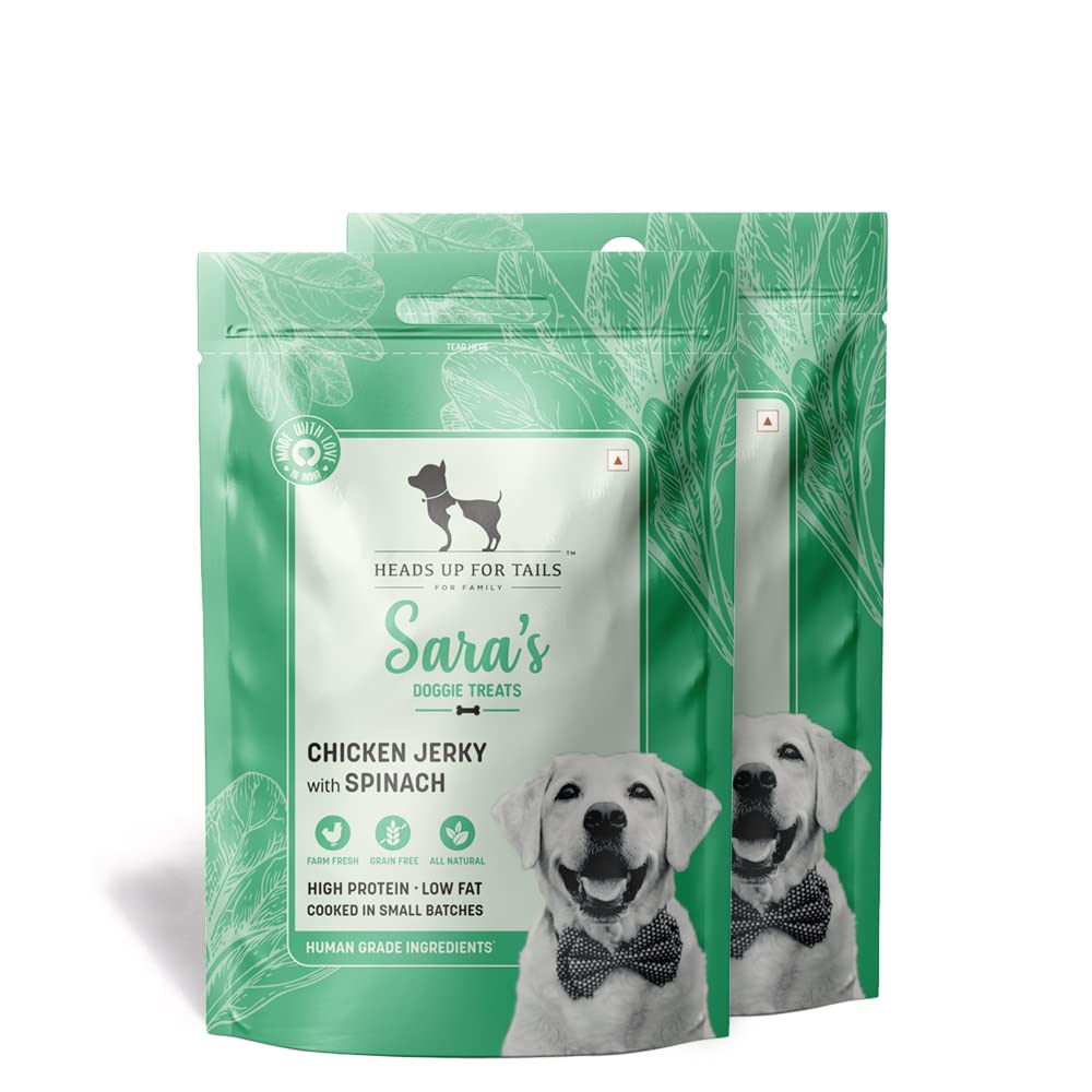 Heads Up For Tails Saras Doggie Treats - Chicken Jerky with Spinach Huft Non Veg Dog Treats - 70 g Each (Pack of 2) (B08WXDCX6P) Amazon Price History, Amazon Price Tracker