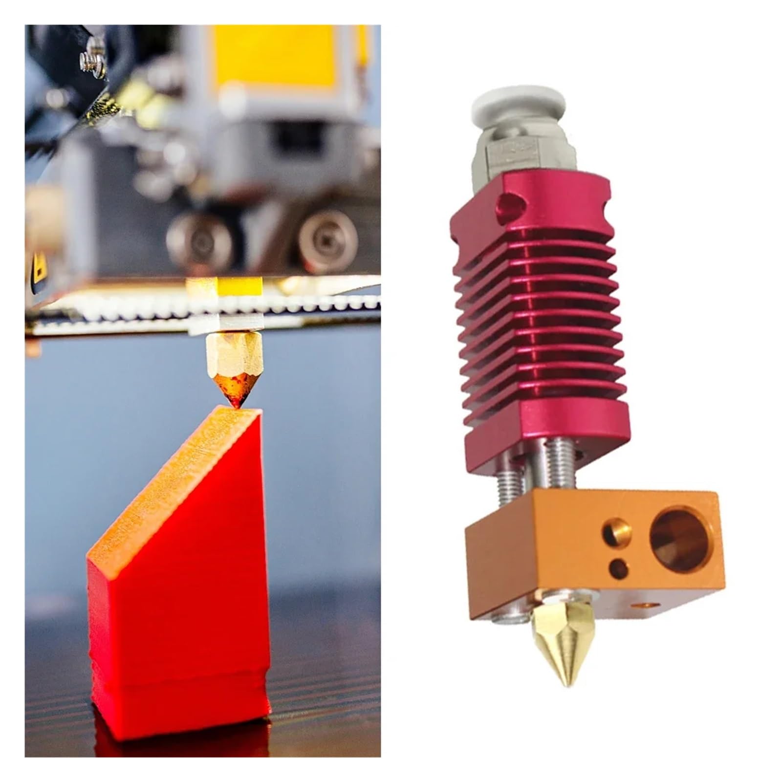 VNJUGF Zestaw zmontowanych końcówek wytłaczarki CR-10/CR10S/ 3/5 0,4 mm blok grzewczy dyszy akcesoria do drukarek 3D wanglan