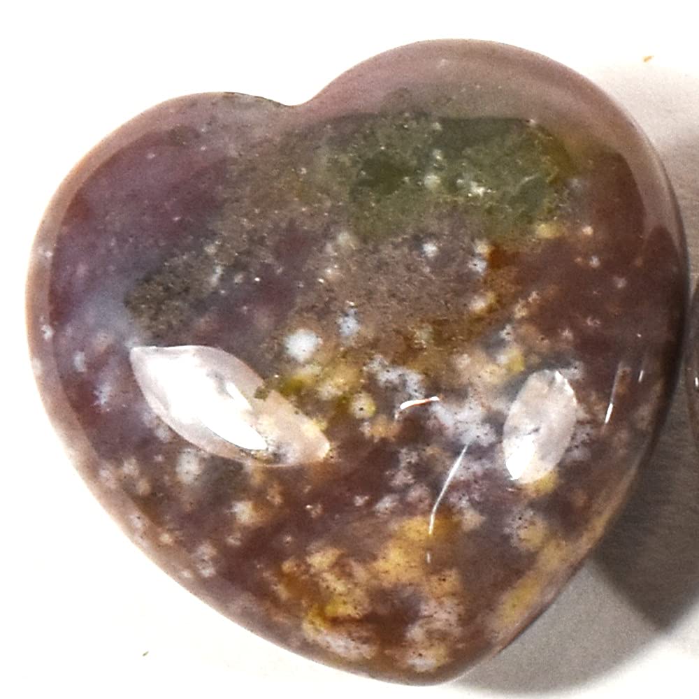 HQRP-Crystal 1PC Heart Aquamarine Lapis Lazuli Agate Quartz Chalcedony Mookaite Laradorite Jasper Aventurine Sodalite Amber (Pink Orange Green Moss Agate)