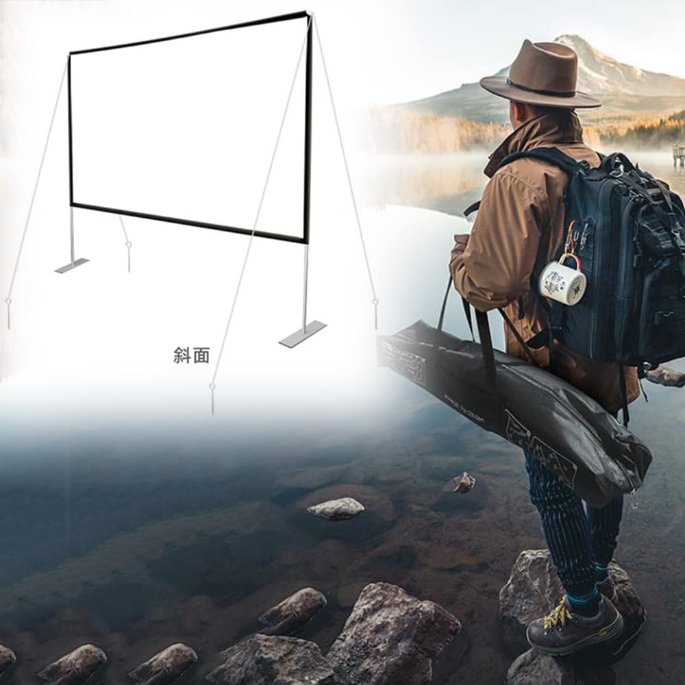 Schermo di Proiezione Portatile Tenda per Proiettore per Esterno, Schermo da Proiezione da 80 Pollici -120 Pollici per Interni, HD 4K Telo da Proiezione con Supporto (Size : 100inch)