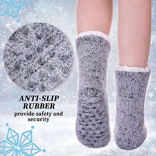 Lanleo Lanleo Fuzzy Slipper Socks For Women With Grippers Winter Warm Thick Plush Fleece Lining Non Slip Christmas Home Socks thumb #1