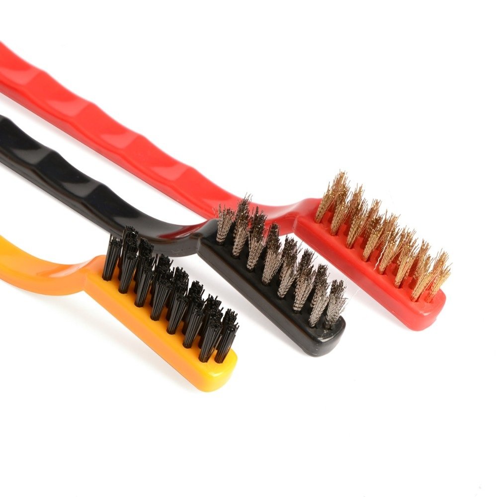 LSARI Set of 3 Different Material Multipurpose Cleaning Brush Set with Hard Bristles Firm Handle Grip for Scrubbing (Stainles Steel Brush + Brass Brush + Nylon Brush) (B076X2F9HK) Amazon Price History, Amazon Price Tracker