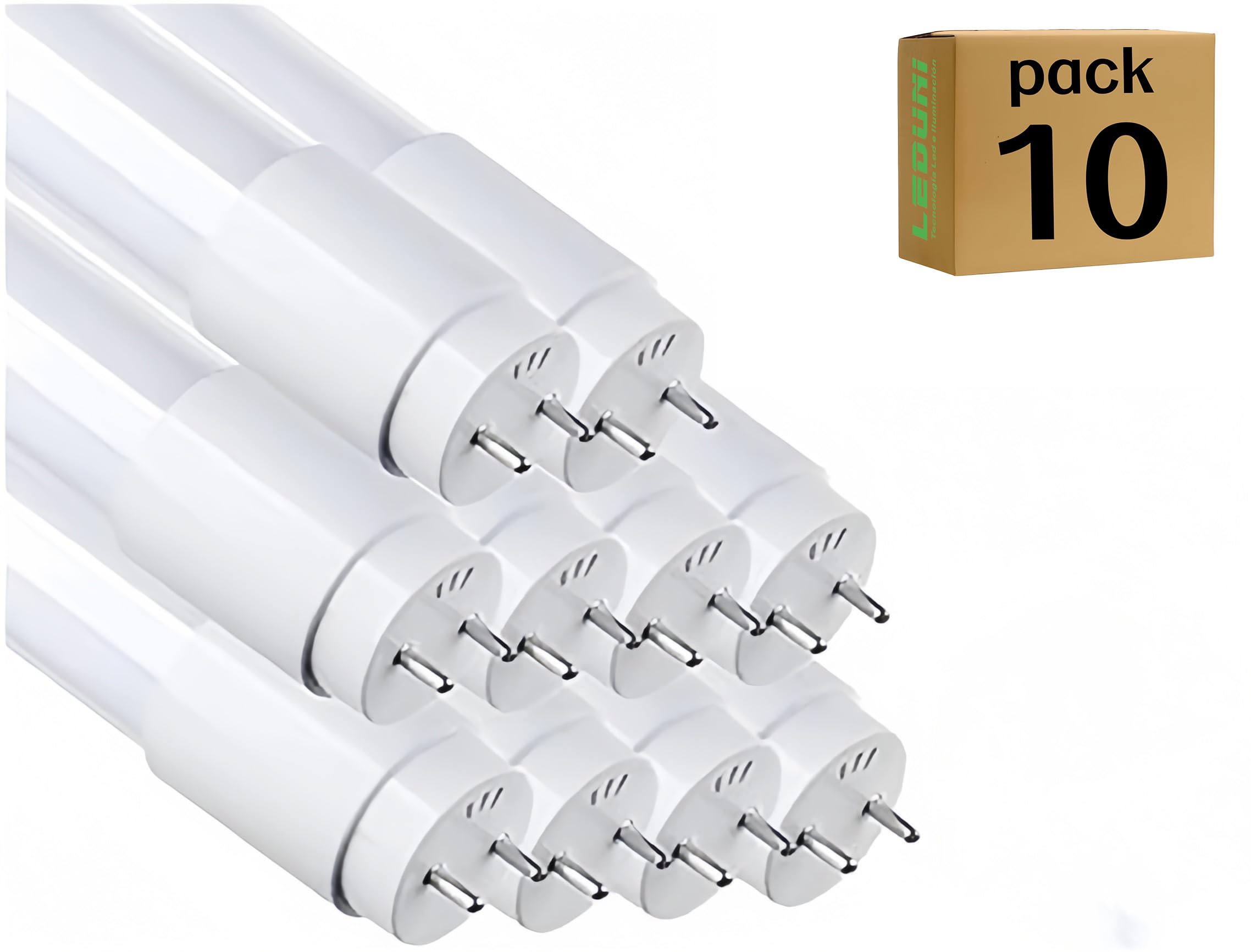 LEDUNI ® Tubo T8 Cristal LED 24W OPAL Conexión Un Lateral Luz Blanco Frío 6000K 150CM 2400LM (Pack 10)