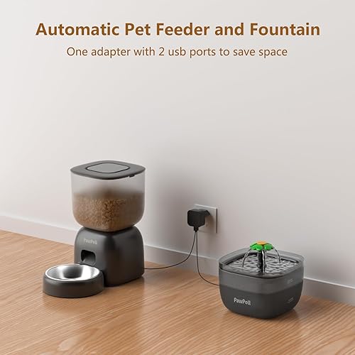 Miniatura 2 de Alimentador automático para gatos y dispensador de agua, dispensador de alimentos secos para mascotas, control de porciones programable, alimentador