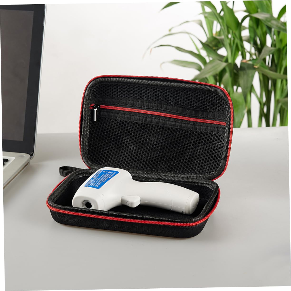 HOMSFOU Storage Bag Portable Shockproof Case with Zipper and Lanyard Compatible with Non-Contact Thermometers Compact Carrying Protective Cover