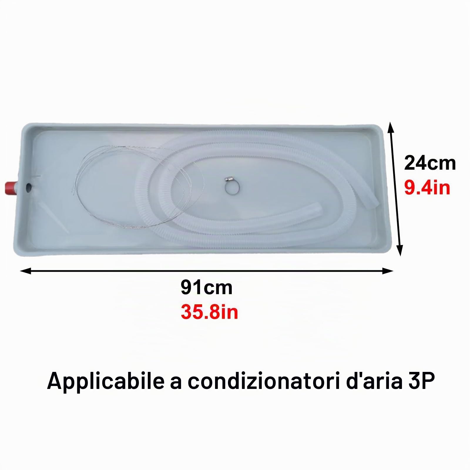 Generic Vaschetta Raccogli Condensa Climatizzatore a Muro Bacinella di Scarico per Condizionatore con Tubi, per unità Interne e Condizionatori d'Aria Centralizzati(91x24cm(35.8x9.4in))