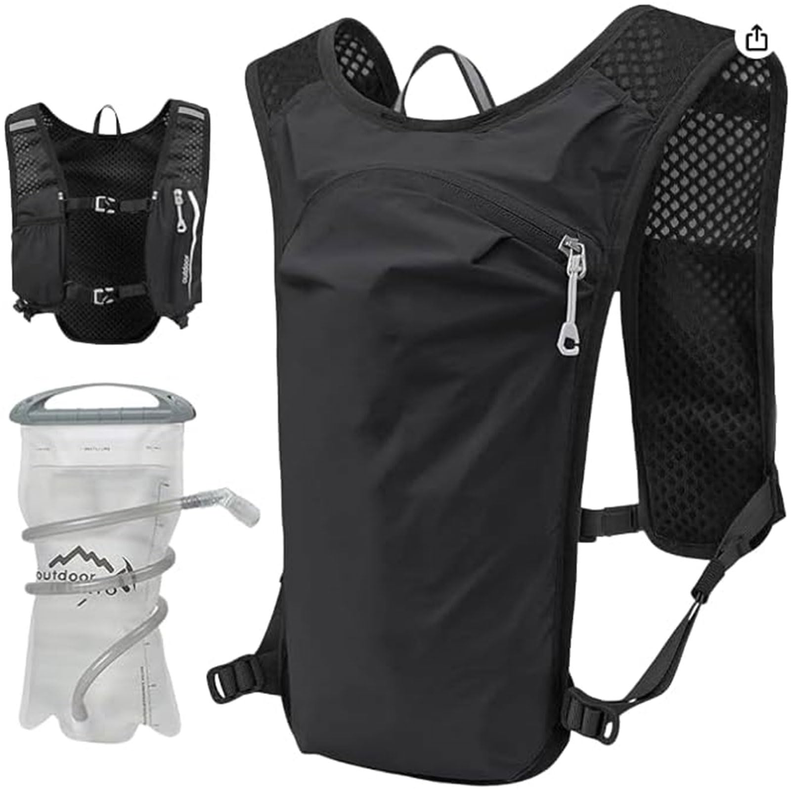 Running Hydration Vest Backpack, Lightweight Insulated Pack with 1.5L Water Bladder Bag Daypack for Hiking Trail Running Cycling Race Marathon for Women Men
