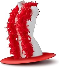 Runesol Boa plume, 50 grammes de plumes de dinde, 1,8 mètres, Boas rouge pour soirée, fêtes, déguisements, accessoires festival, fierté, marches LGBT