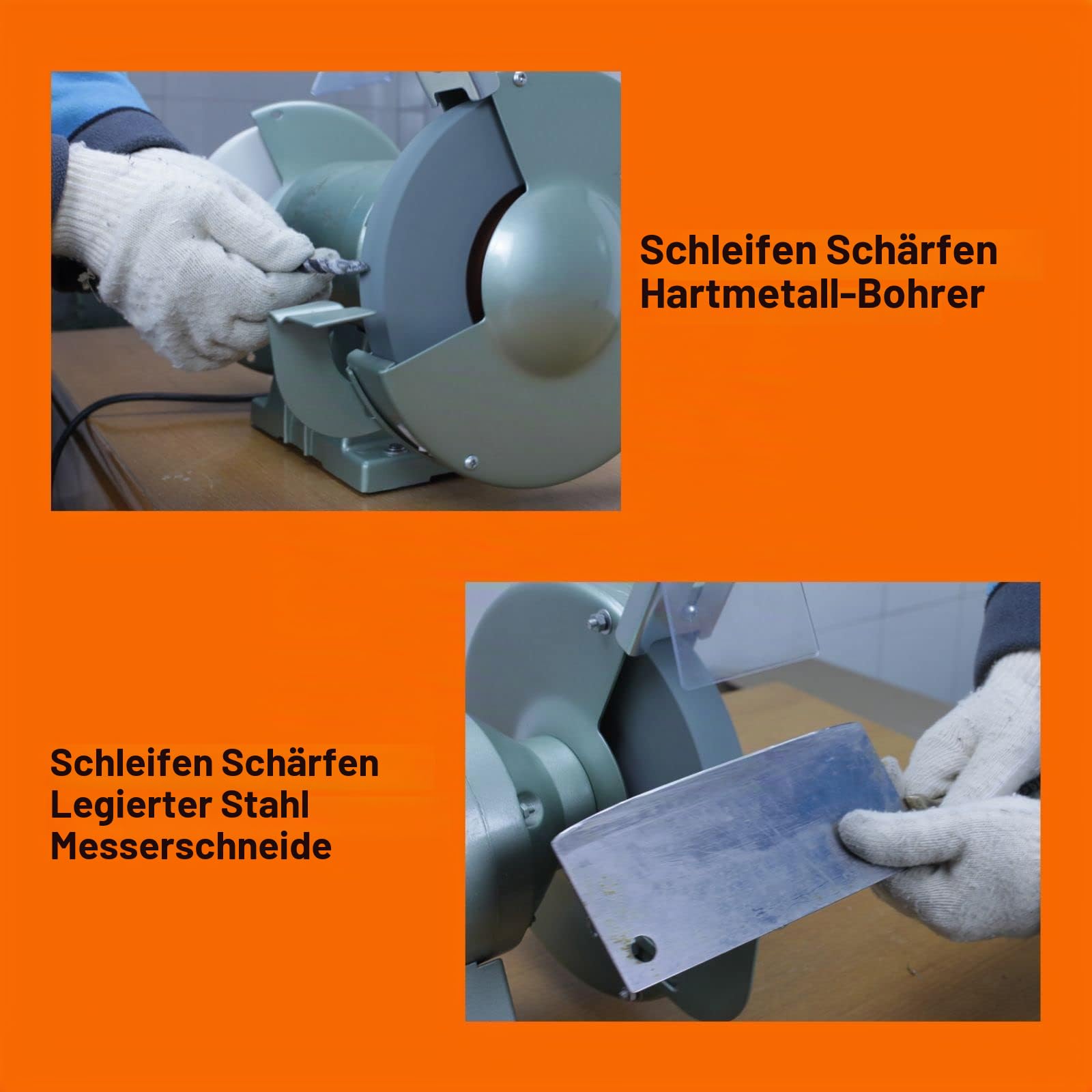 Schleifscheiben für Tisch Ständerschleif Maschinen.Grünes Siliziumkarbid-Schleifmittel zum Schleifen und Schärfen von Hartmetallwerkzeugen. 200mm Durchmesser. 16mm Dornbohrung | Grünes Siliziumkarbid-Schleifmittel. Auch zum Schleifen von nichtmetallischen