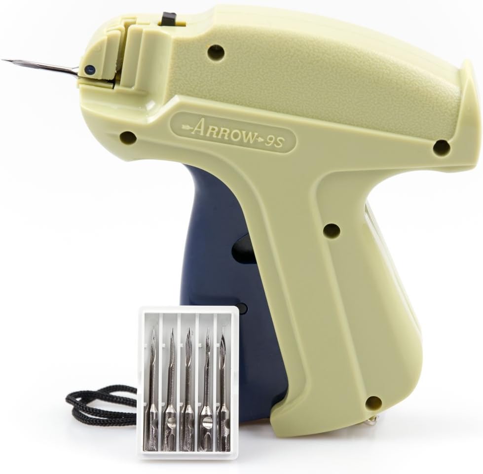 ABN Finest Clothes Tagging Tag Gun Price Labeller Labelling Machine Clothing Laundry Pricing Pricemarker Kit Fabric Tag Attacher Fasteners with 6 Stainless Steel Needles + 1000 Kimble Barbs 80mm